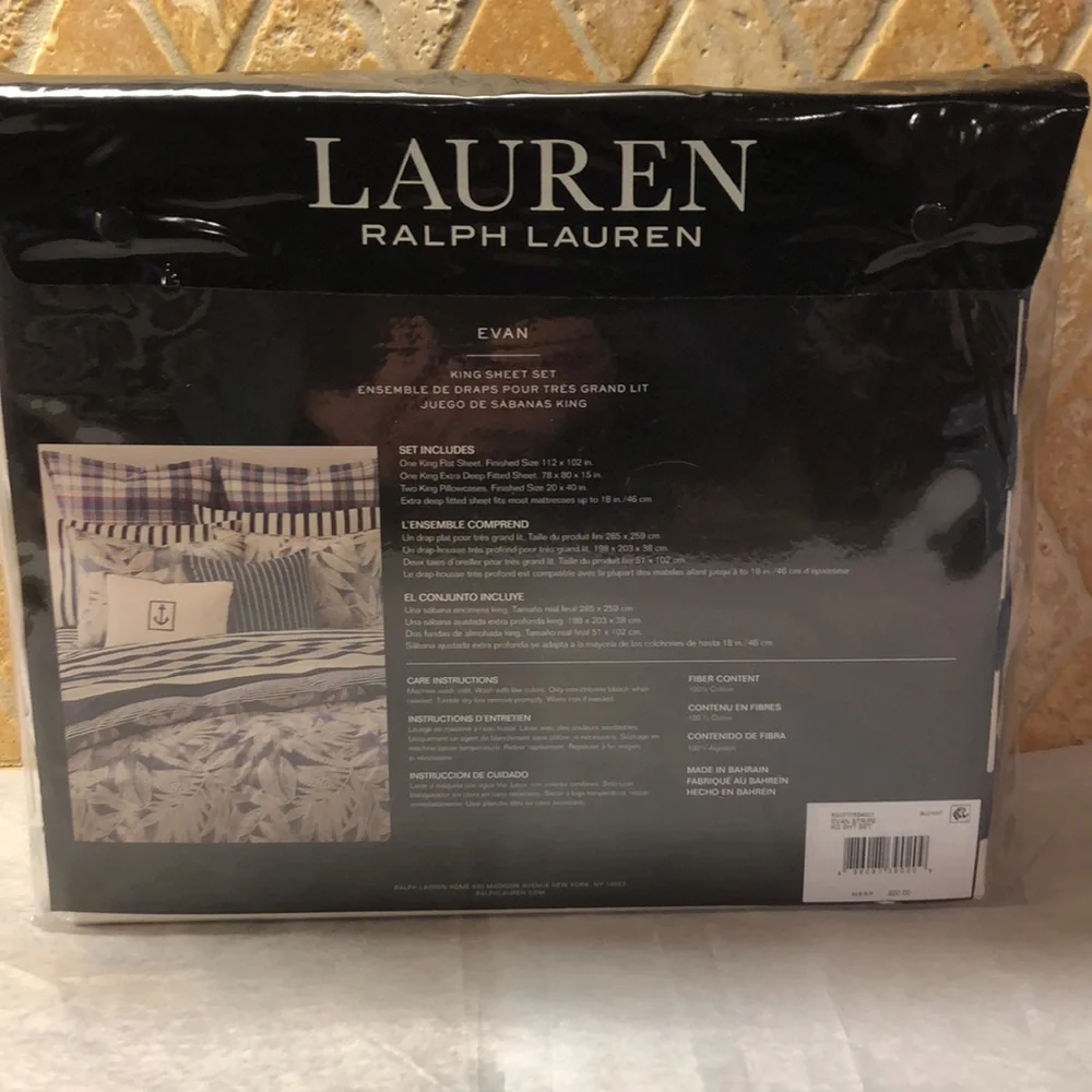 Lauren Ralph Lauren Evan Stripe Sheet Set King